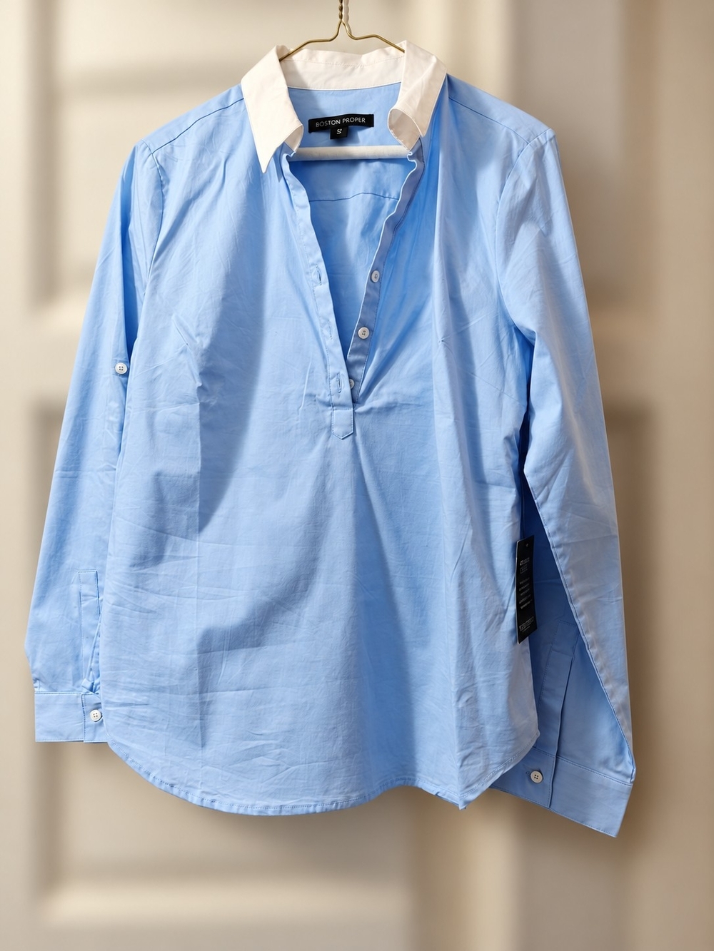 Boston Proper Blue & White Tunic Size Medium NWT